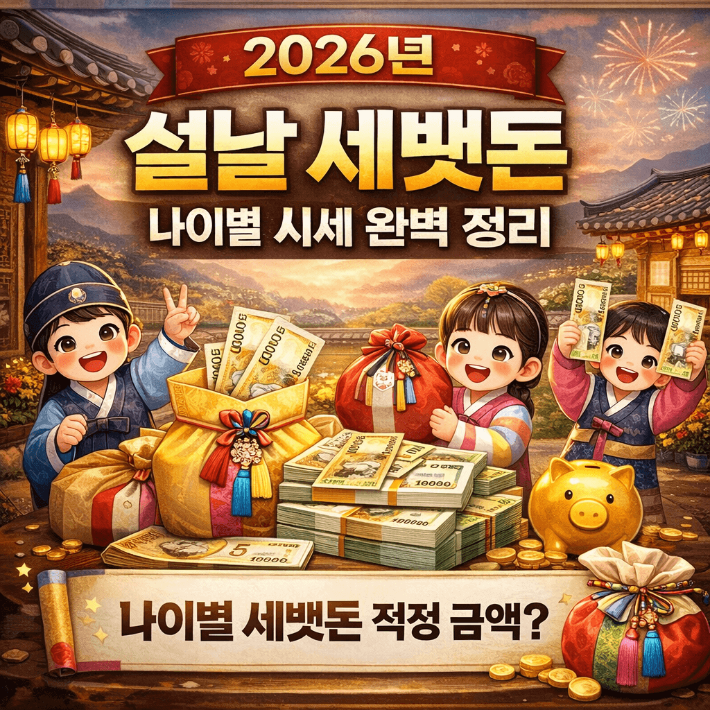 2026년 설날 세뱃돈 나이별 시세 완벽 정리