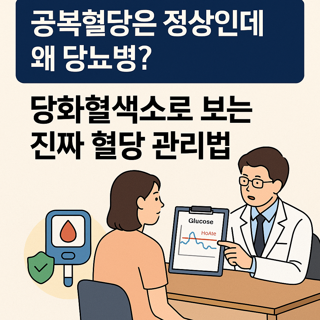 당화혈색소 검사로 혈당 상태를 확인하는 병원 진료 장면