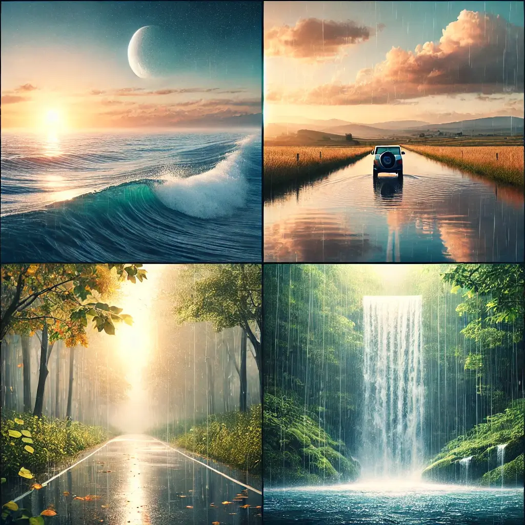파도-빗물-폭포-홍수