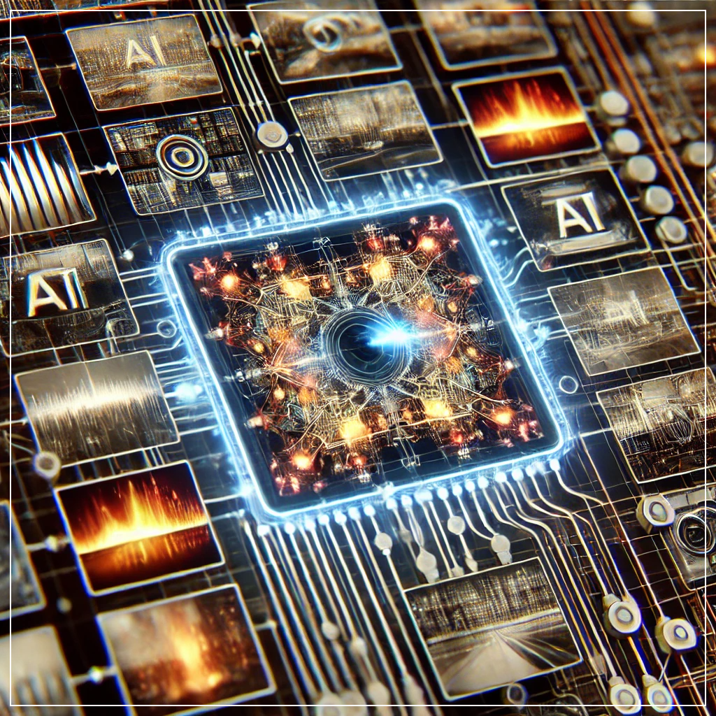 AI 신경망이 비디오 프레임을 분석하고 생성하는 모습