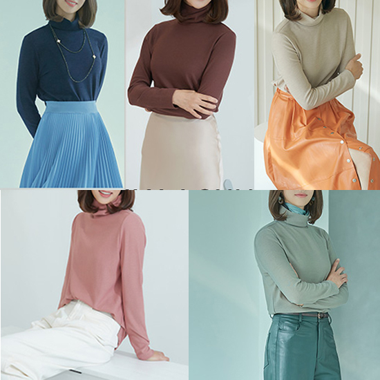 스튜디오럭스 여성 기모 터틀넥니트 5종세트