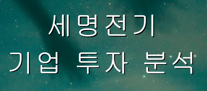 세명전기 기업 투자 분석