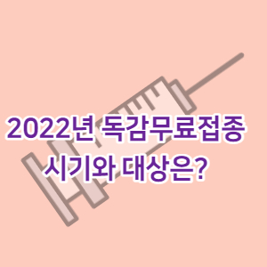 독감 무료접종 대상과 시기 썸네일