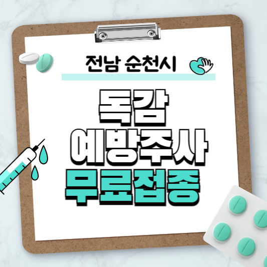 전남 순천시 독감예방주사 무료접종