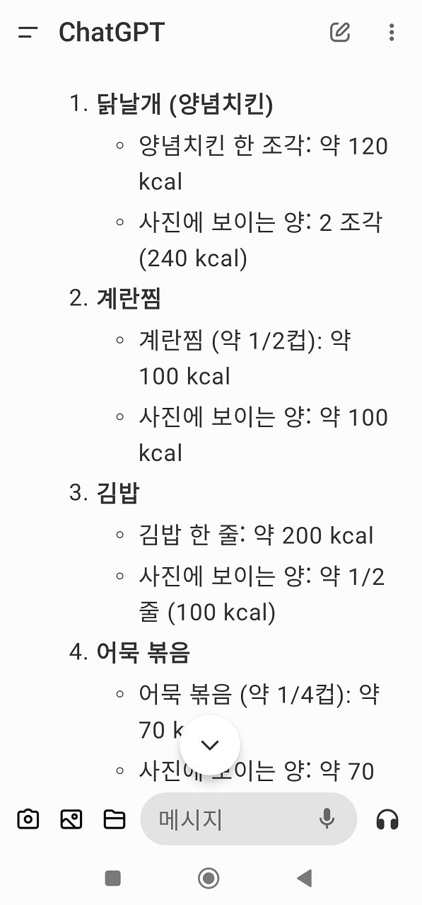 챗GPT chatGPT 사진 업로드 닭날개, 계란찜