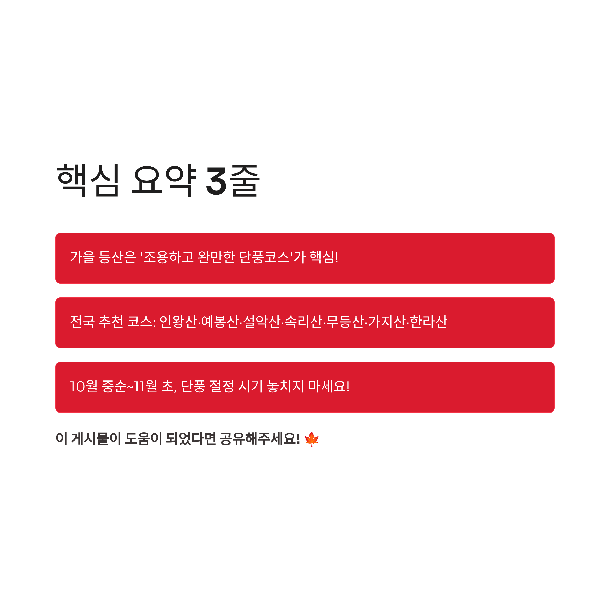 2025 가을 단풍 등산코스 추천 ❘ 혼잡 피해서 걷는 전국 힐링 명소 7선