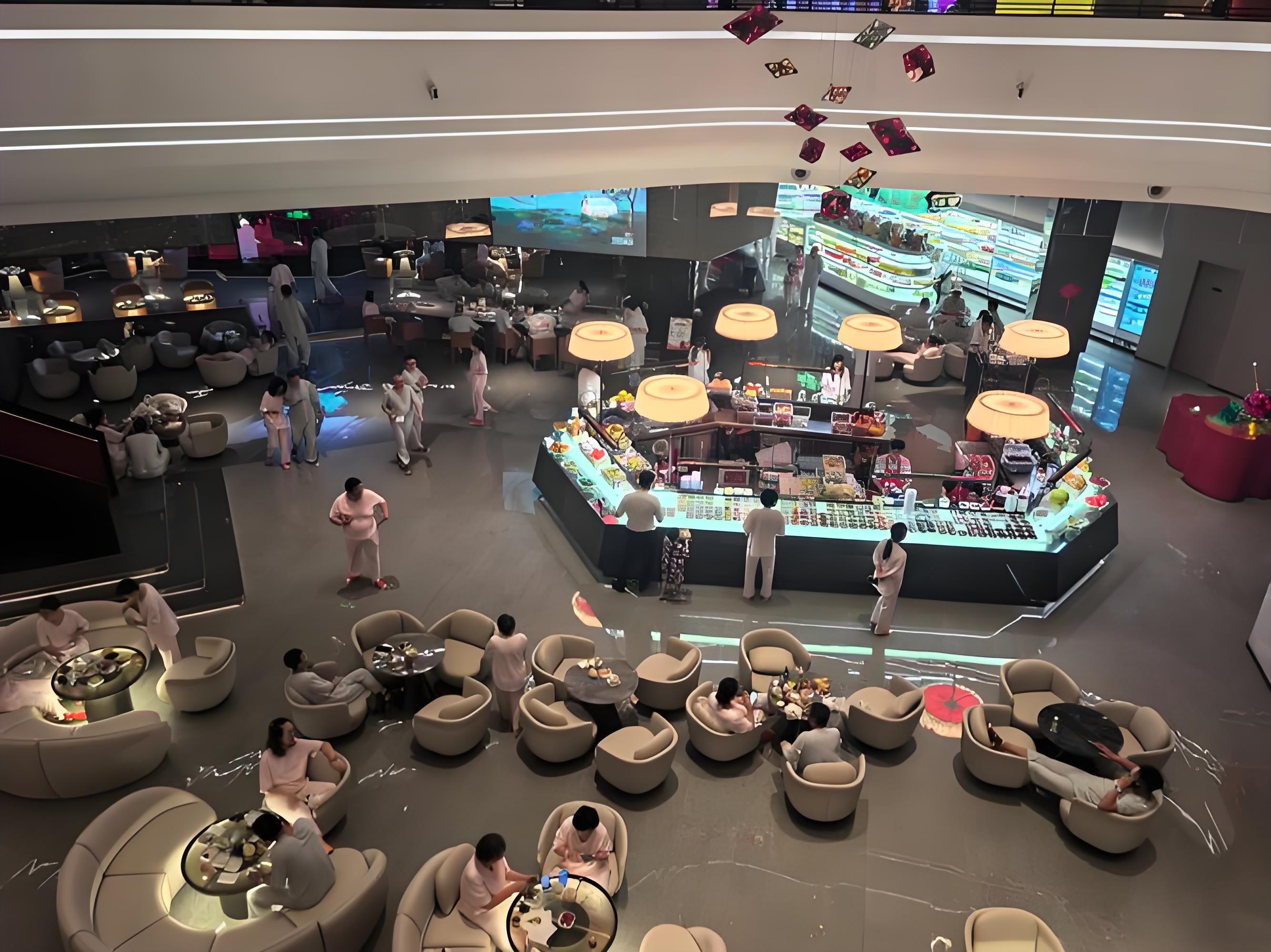 중국 목욕탕내의 휴게공간 사진