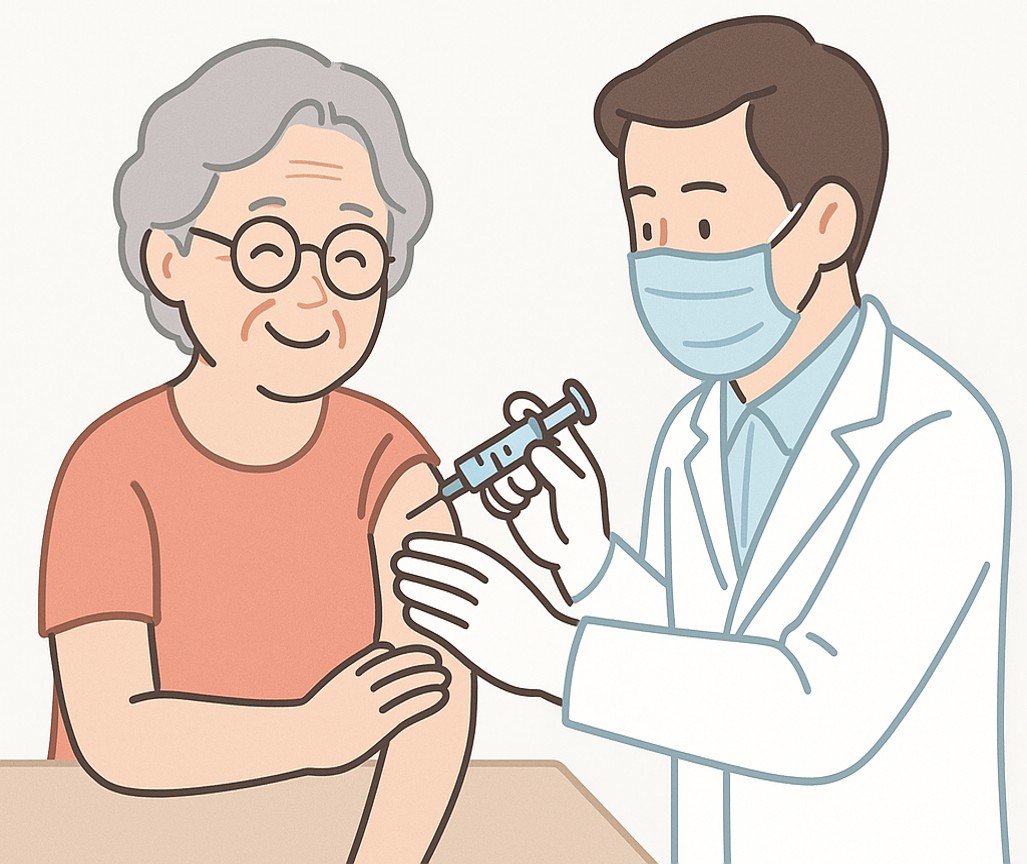 대상포진 백신 접종 장면 이미지