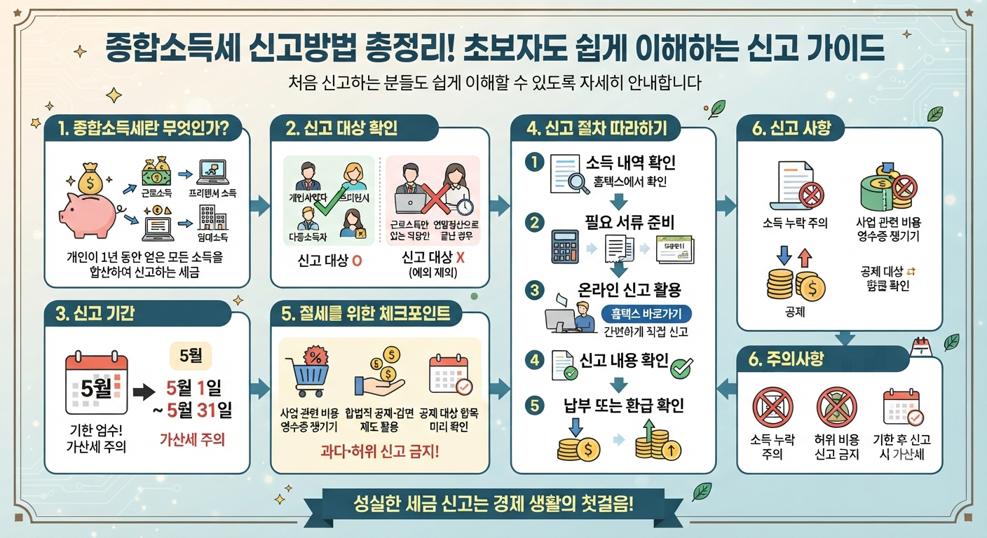 종합소득세 신고방법 총정리! 초보자도 쉽게 이해하는 신고 가이드