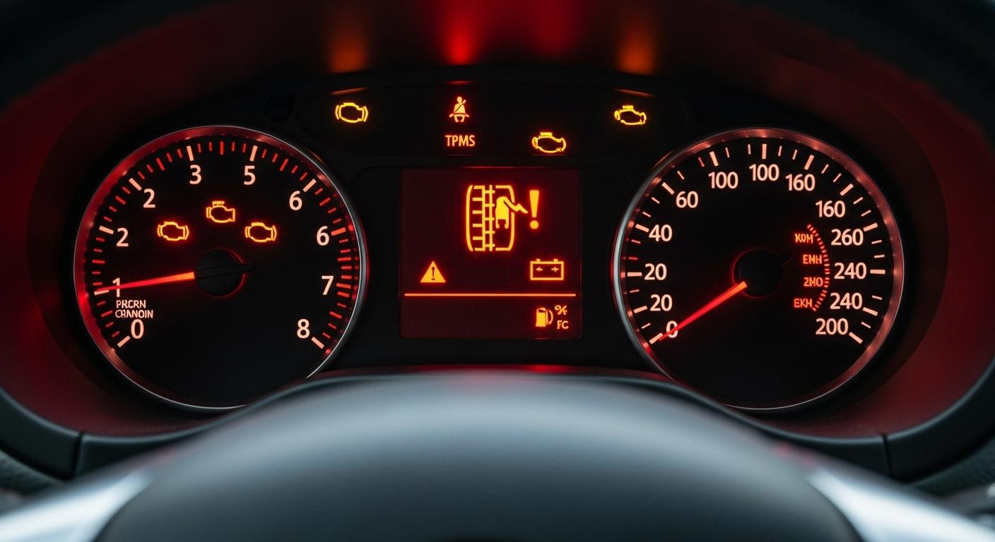 자동차 경고등 타이어