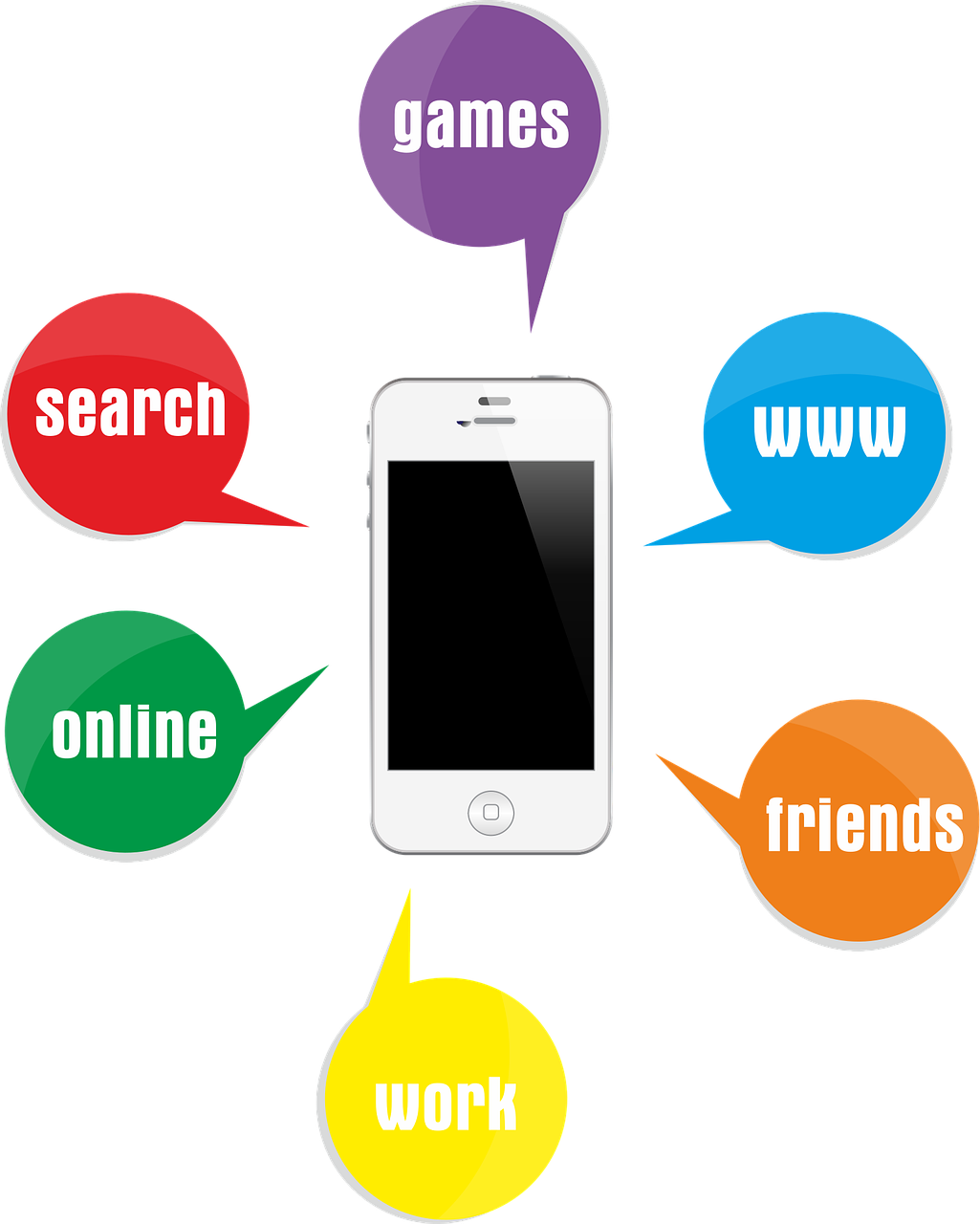 스마트폰 아이콘을 연결한 플로우 일러스트 관련 사진