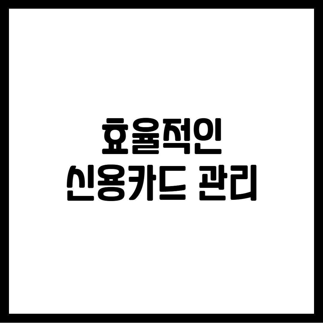 효율적인 신용카드 관리