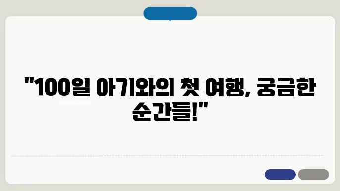 100일 아기 여행 안전법