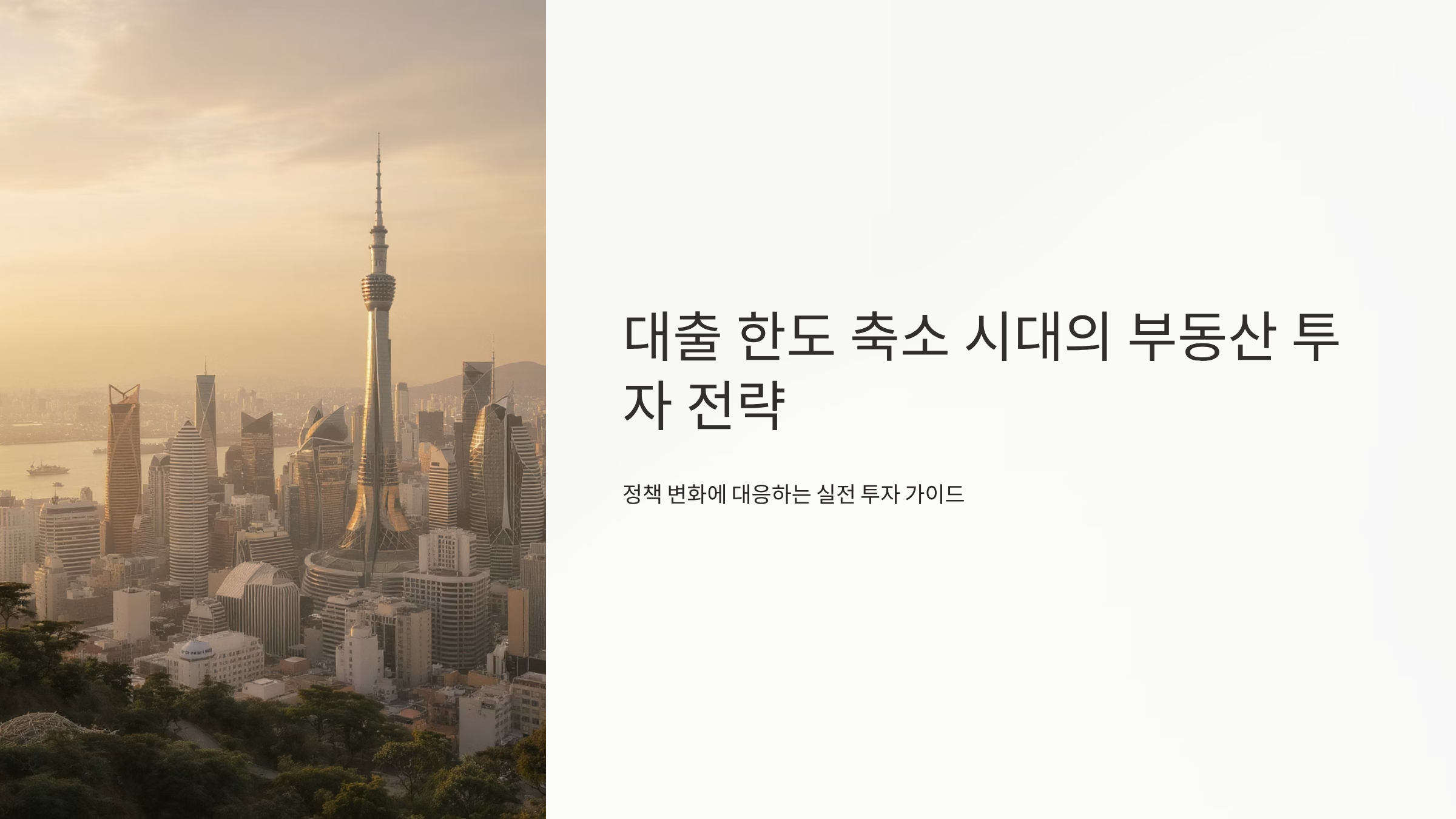 대출 한도 축소 시대의 부동산 투자 전략