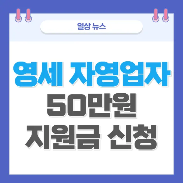 영세 자영업자 지원금 신청, 2025년 50만원 현금 꼭 받는 방법은 이것!