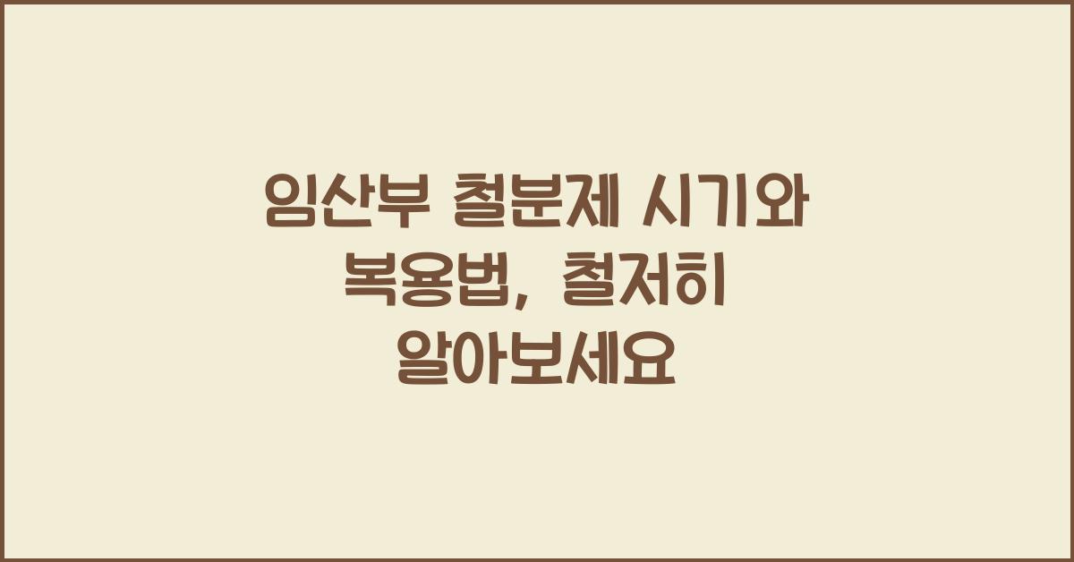 임산부 철분제 시기