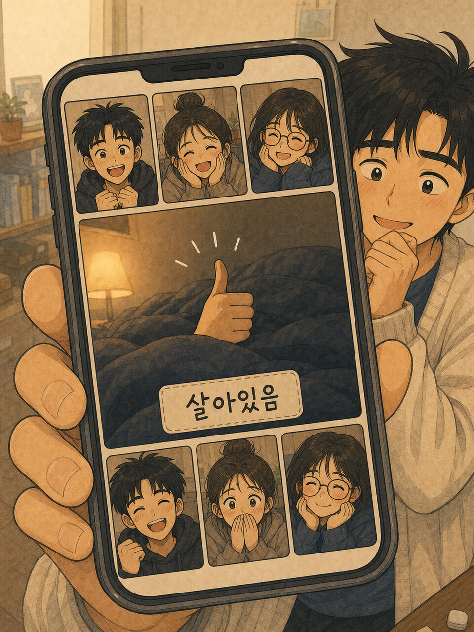 늦게 올라온 영상으로 살아있음을 확인하는 장면