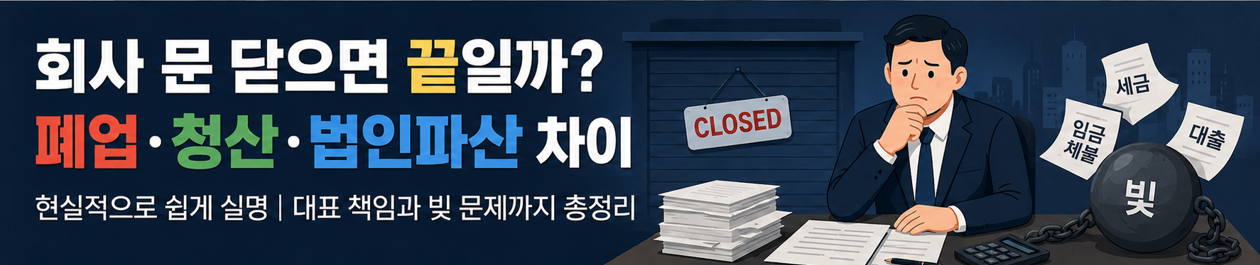 폐업, 청산, 파산