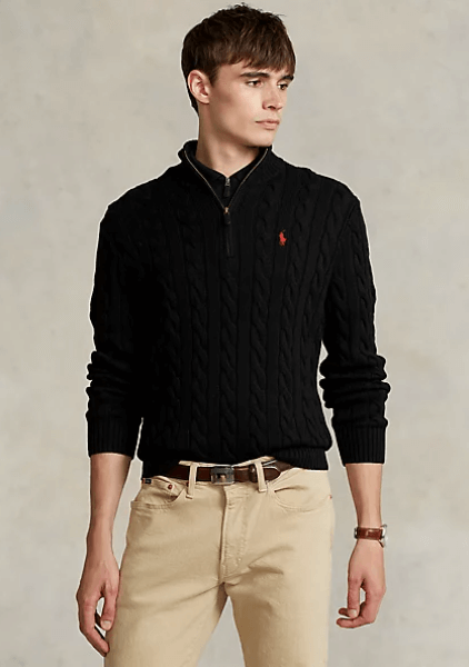 폴로 남성 케이블 니트 코튼 스웨터 색상 및 사이즈 알아보기