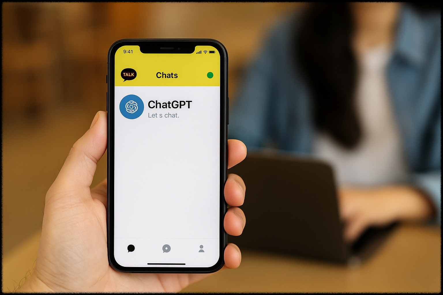 카카오톡 챗GPT를 사용하는 사용자의 모습