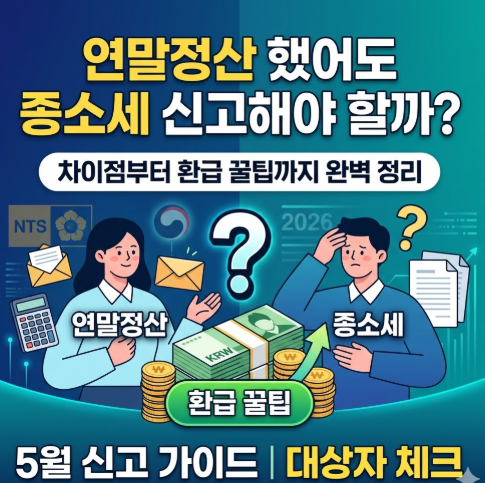 연말정산 했어도 종소세 신고해야 할까? 차이점부터 환급 꿀팁까지 완벽 정리 썸네일