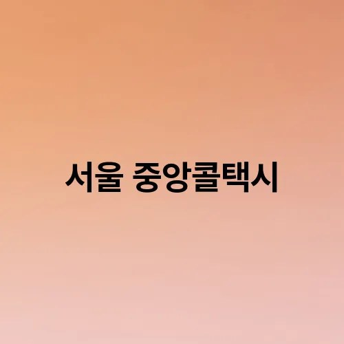 서울 중앙콜택시