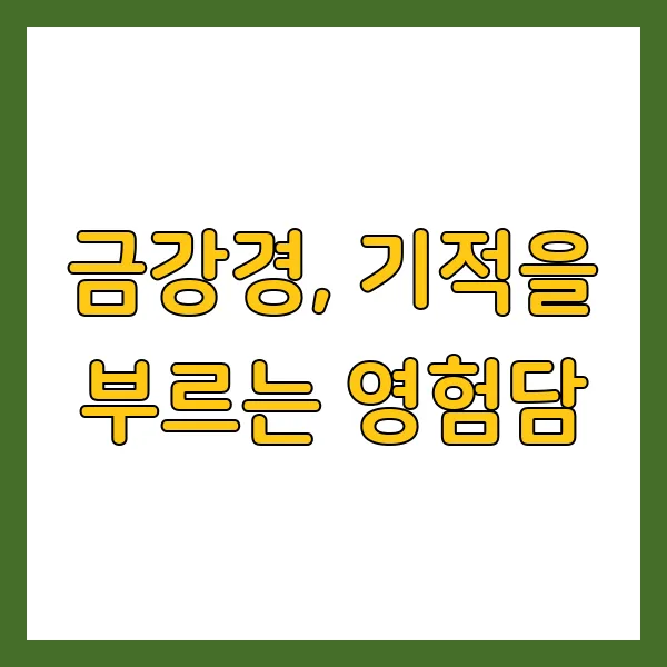 금강경 해설 해석 핵심 내용, 의의, 영험담 영인스님