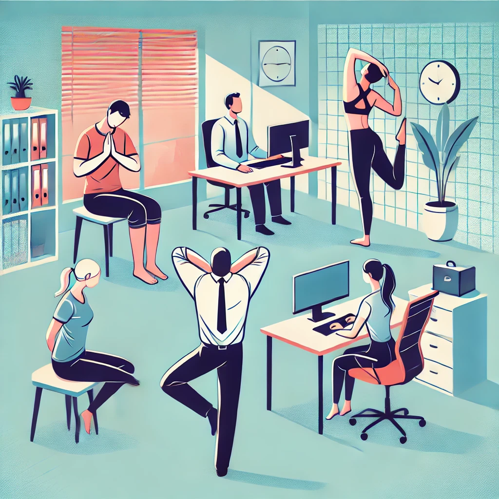 오피스에서 활용할 수 있는 간단한 요가 자세