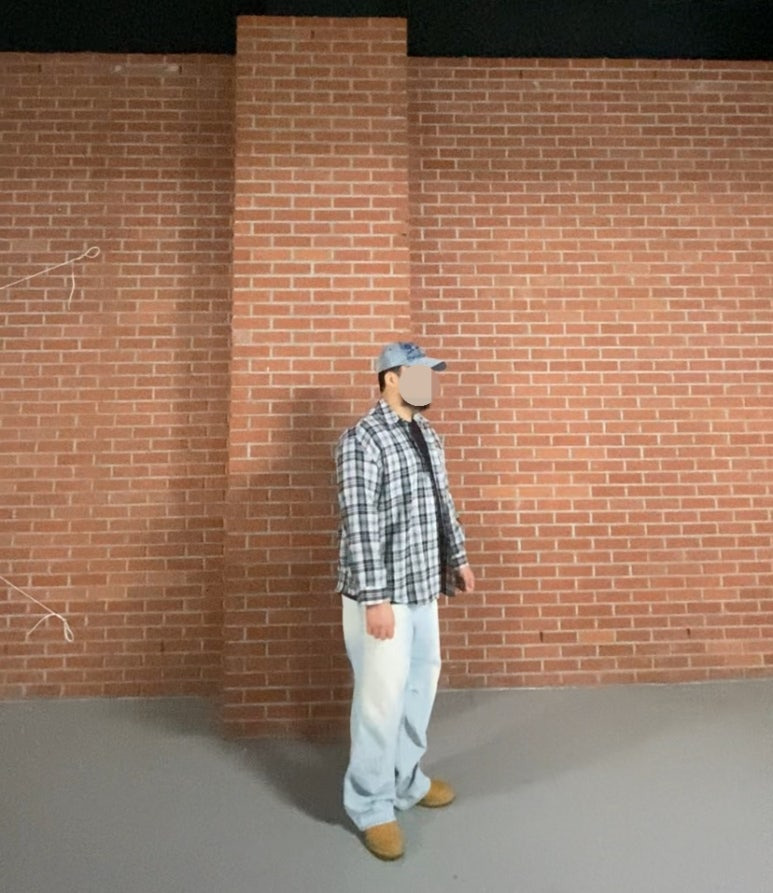 데일리룩('25. 11. 26.)엑스톤즈 빈티지 워싱 데님볼캡, 스탠다드에러 오버핏 포켓 체크 남방 셔츠, 어커버 티셔츠, 에러스익셉티드 와이드 데님팬츠, 호킨스 스웨이드 첼시부츠