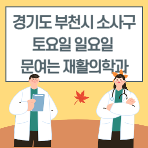 부천시 소사구 토요일 일요일 재활의학과 진료 문여는 병원 리스트