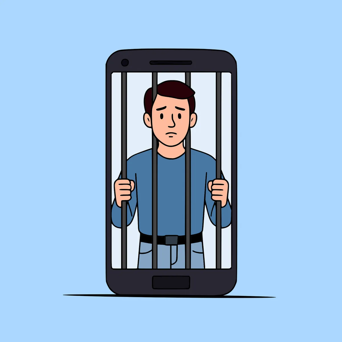 휴대폰-감옥에-갇힌-사람