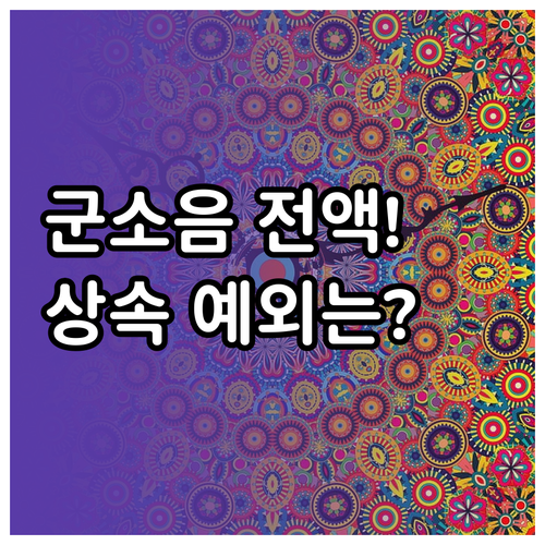 군소음 보상금 전액 받는 조건과 혼인..