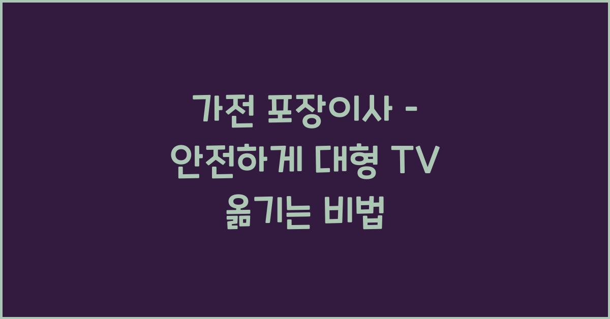 가전 포장이사