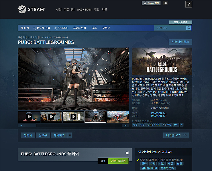 스팀-배틀그라운드-페이지