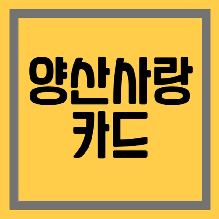 2024 양산시 지역화폐 양산사랑카드 신청방법 및 혜택