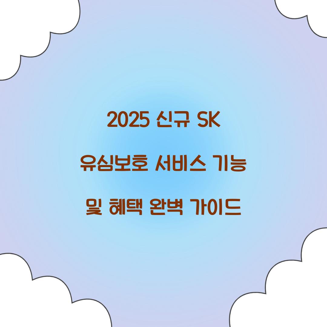 2025 신규 SK 유심보호 서비스 기능 및 혜택