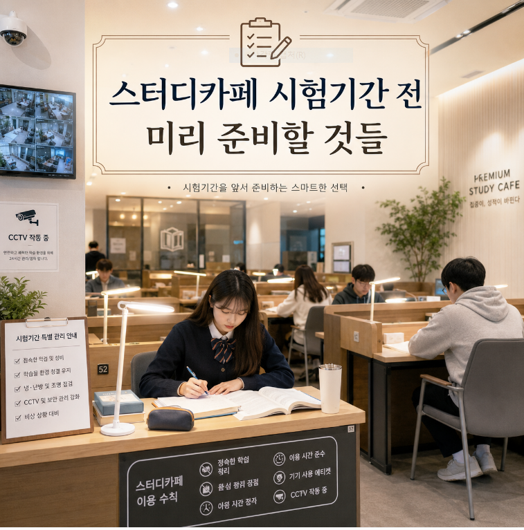 스터디카페 시험기간 전, 미리 준비해야 할 5가지