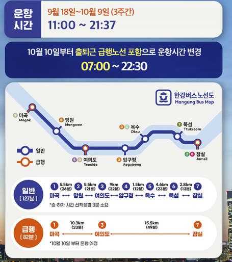 수상교통 새 역사, 한강버스 뜬다 – 9월 18일 본격 첫 출항