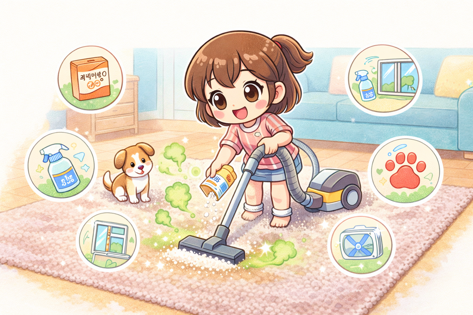 카펫 냄새 제거 방법