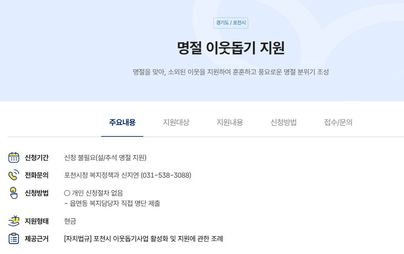 경기도 추석 지원금 신청