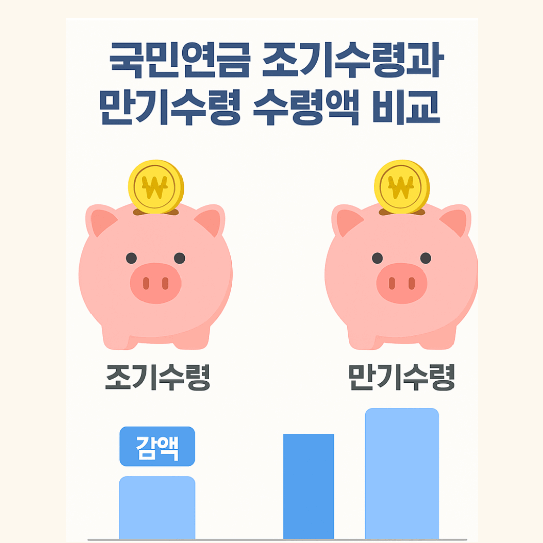 국민연금 조기수령과 만기수령 수령액 비교