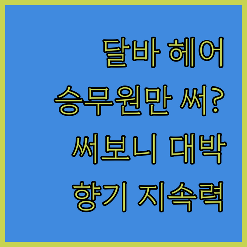 달바 헤어 퍼퓸 세럼, 승무원만 쓰는..