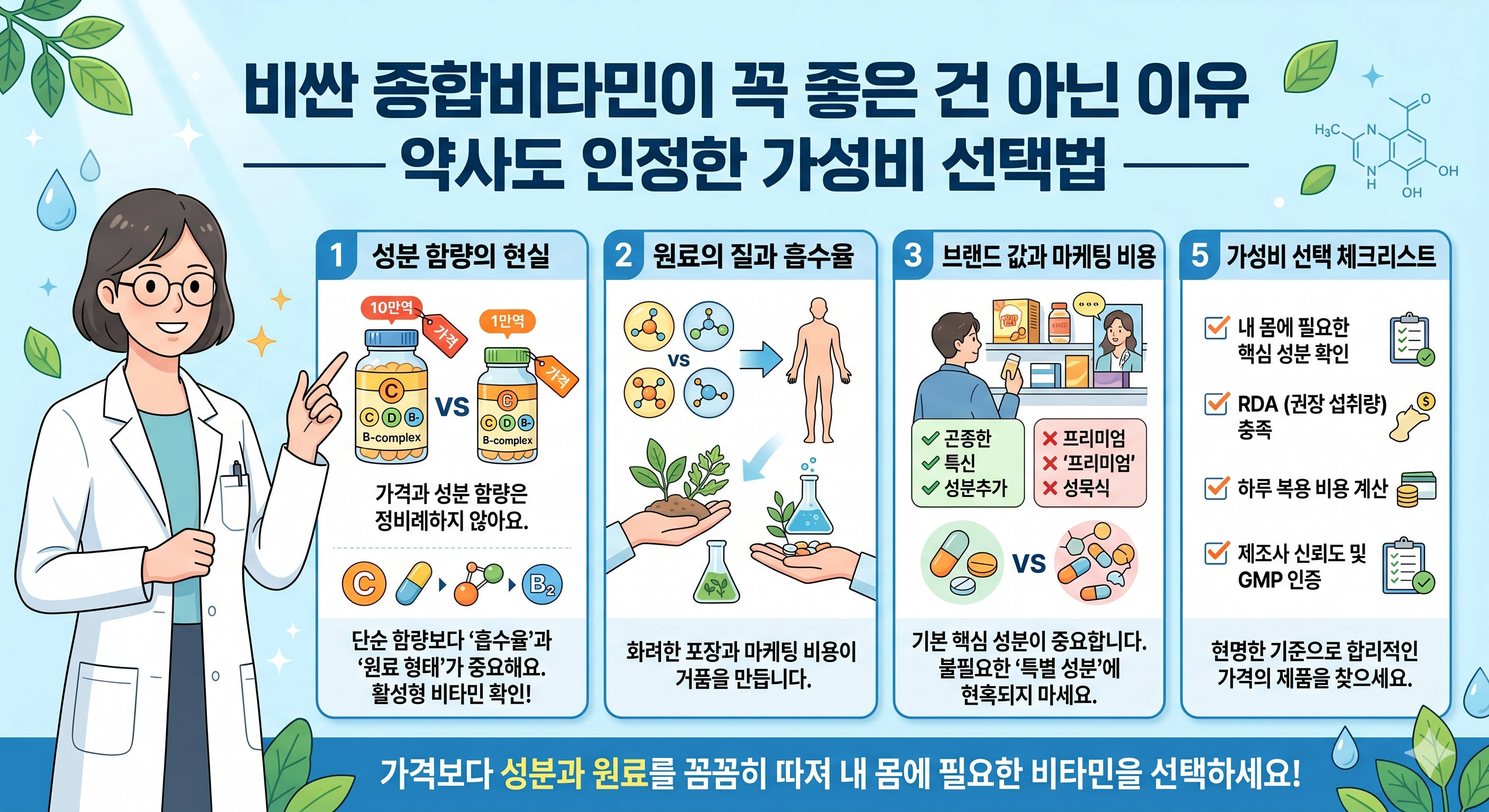 비싼 종합비타민이 꼭 좋은 건 아닌 이유
