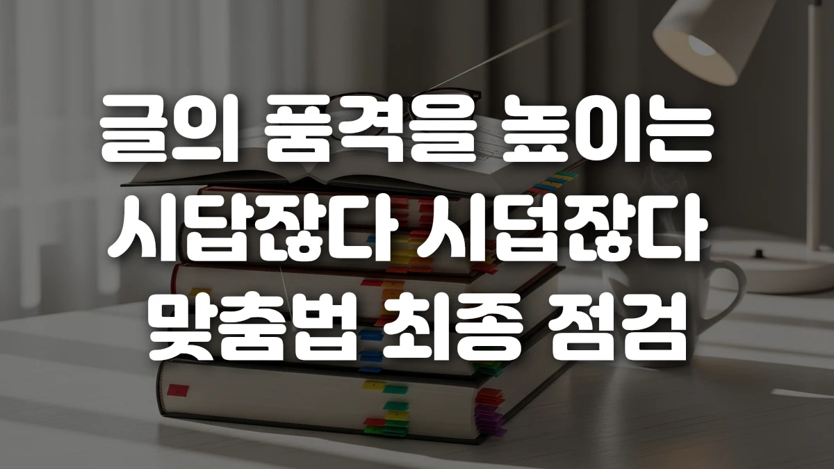 글의 품격을 높이는 시답잖다 시덥잖다 맞춤법 최종 점검