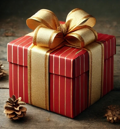 빨간상자에 리본이 묶여 있는 선물상자