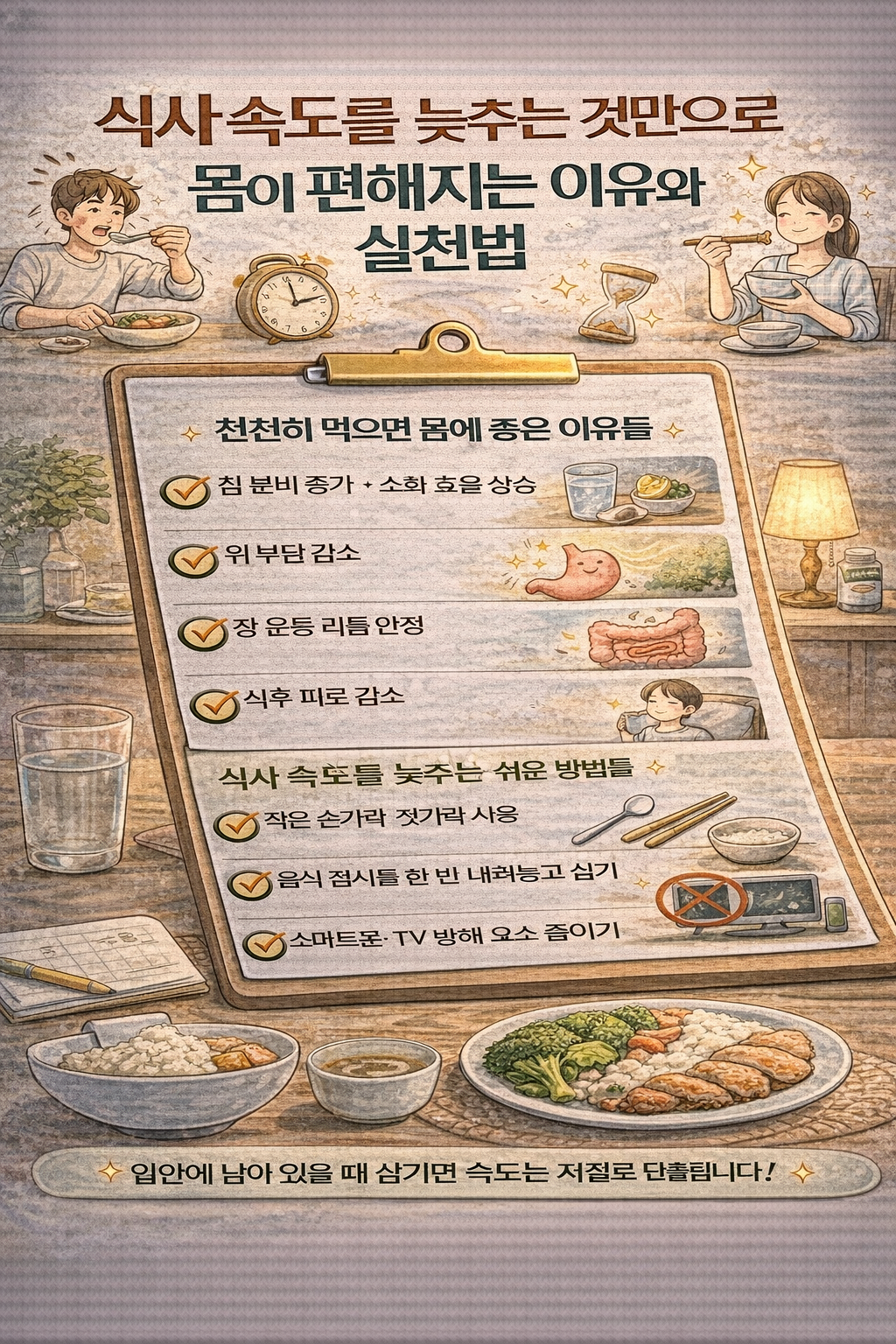식사 속도를 늦추는 것만으로 몸이 편해지는 이유와 실천법