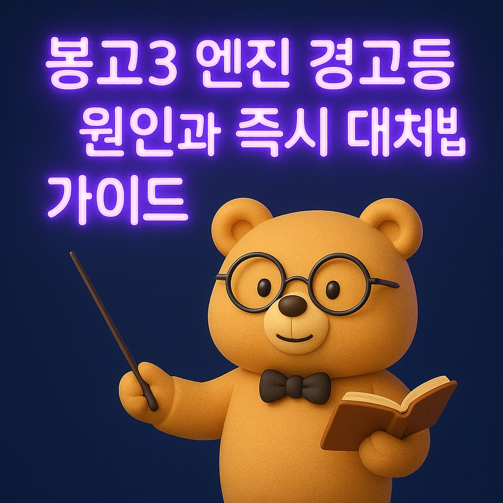 봉고3 엔진체크 경고등 원인과 즉시 대처법 가이드
