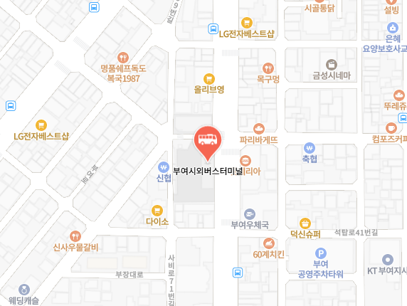 부여시외버스터미널 위치-지도