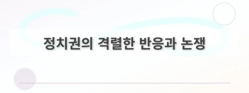 정치권의 격렬한 반응과 논쟁
