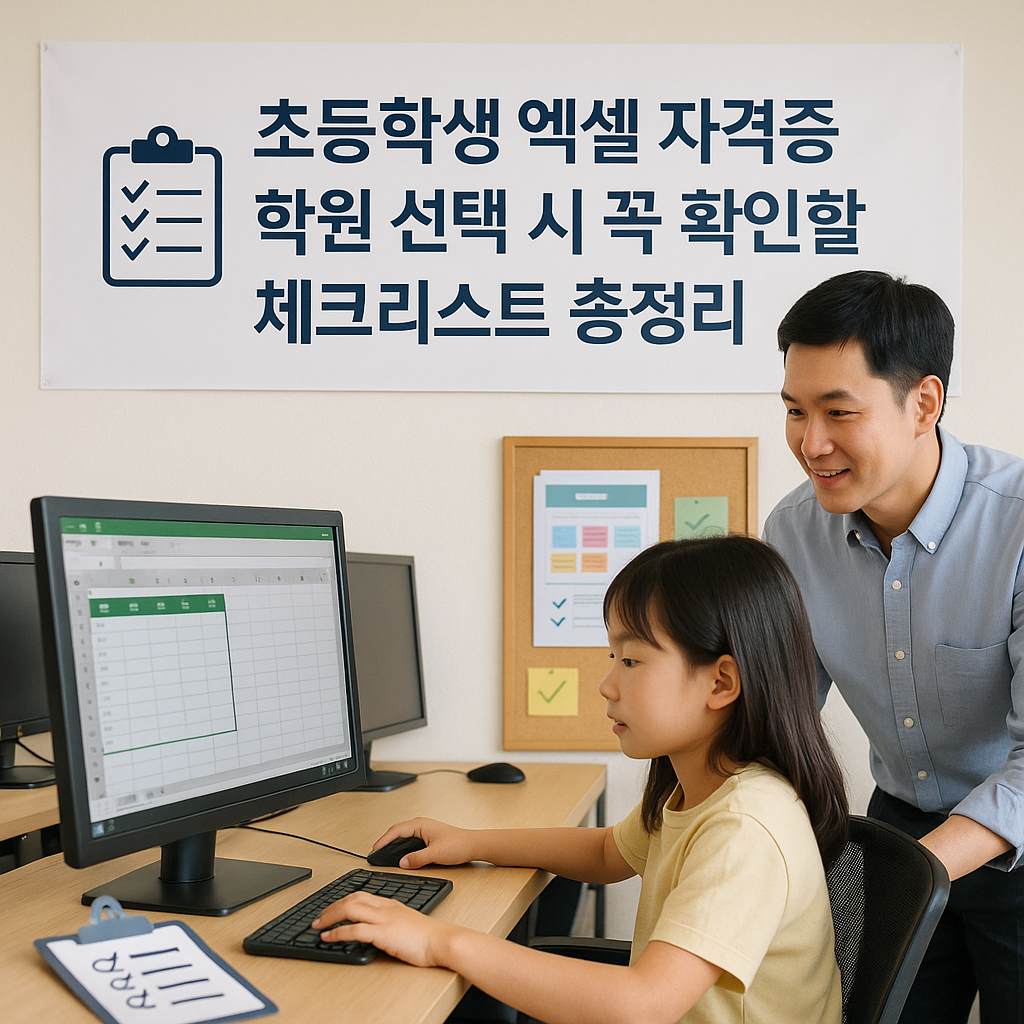 초등학생 엑셀 자격증 학원 선택 시 꼭 확인할 체크리스트 총정리